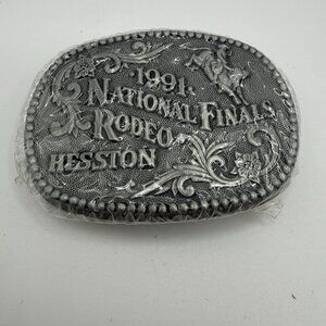 New 1991 Hesston National Finals Rodeo Limited Juniors Belt Buckle